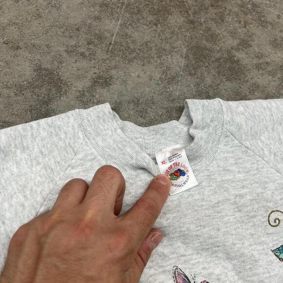 vintage roses grey nature big logo made in usa art crewneck size xl - Picture 4 of 4